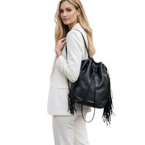 Victoria's Secret Black Fringe Backpack